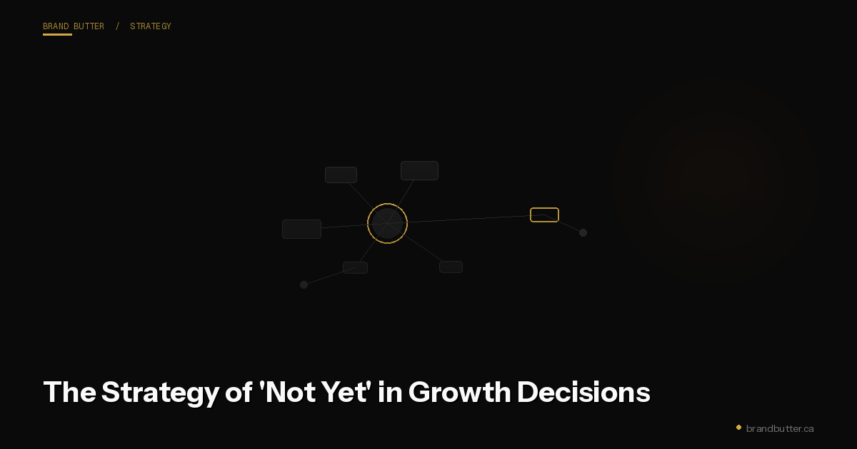 The Strategy of 'Not Yet' in Growth Decisions